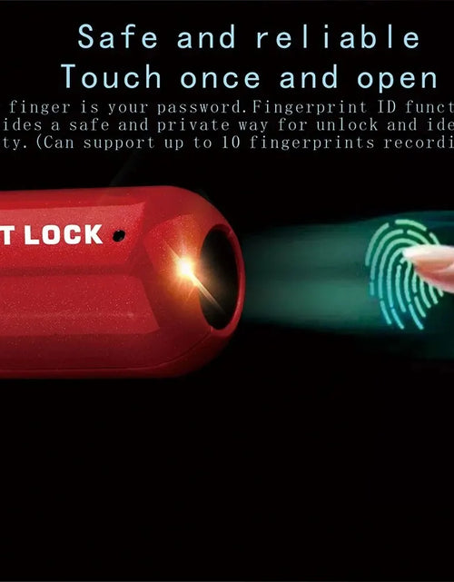 Load image into Gallery viewer, Mini Fingerprint Padlock USB Keyless Luggage Lock Electronic Lock Smart Biometric Fingerprint Door Lock Quick Unlock for Travel

