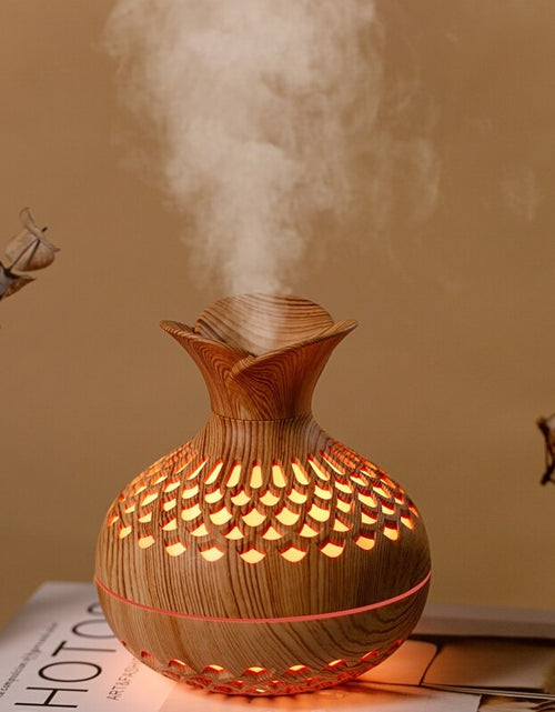 Load image into Gallery viewer, Wood Grain Mini Vase Air Humidifier USB Electric Ultrasonic Water Aroma Essential Oil Diffuser Home Room Fragrance Air Purifier
