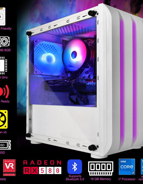 Load image into Gallery viewer, Eclipse ATX Gaming PC I7 Tower Desktop 4.0Ghz RX 580 8GB 1TB SSD 16GB RAM
