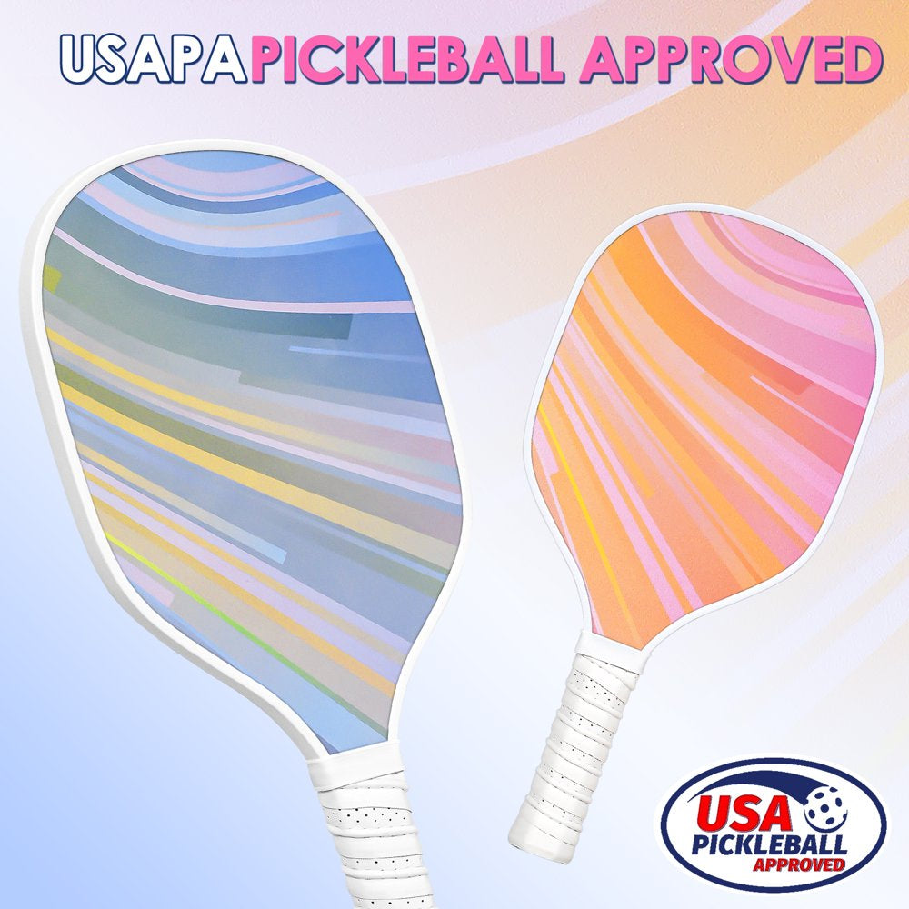 Pickleball Paddles, USAPA Approved Fiberglass Pickleball Set of 2/4 with Premium Pickleball Paddles, 4 Pickleball Balls and Pickleball Bag