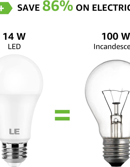 Load image into Gallery viewer, 100W Equivant D Light Bulbs, 14W 1500 Lumens Daylight White 5000K Non-Dimmab, A19 E26 Standard Base, 10000 Hour Lifetime, Pack of 6
