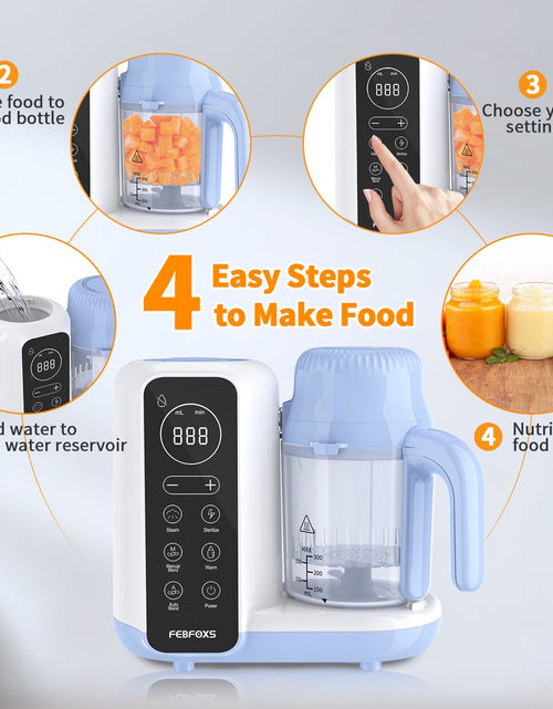 Load image into Gallery viewer, Baby Food Maker, Multi-Function Baby Food Processor, Steamer Puree Blender, Auto Cooking &amp; Grinding, Baby Food Warmer Mills Machine with Touch Screen Control, Blue

