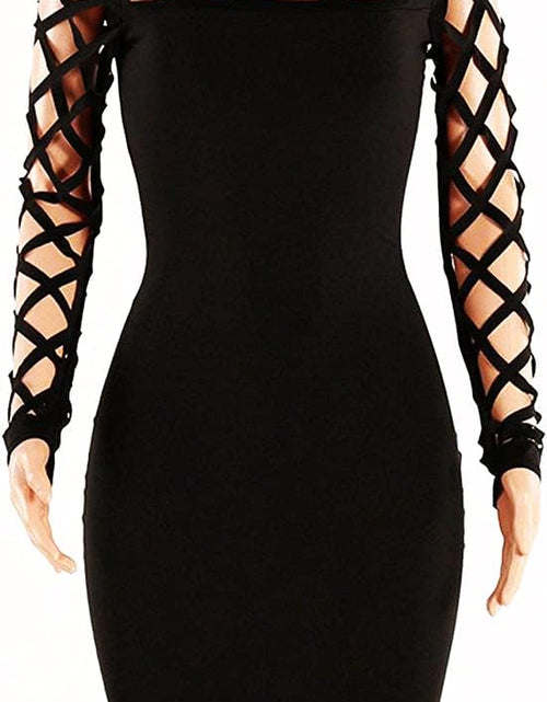 Load image into Gallery viewer, Women&#39;S Hollow Out Dress Bandage Clubwear Long Sleeve Bodycon Dresses
