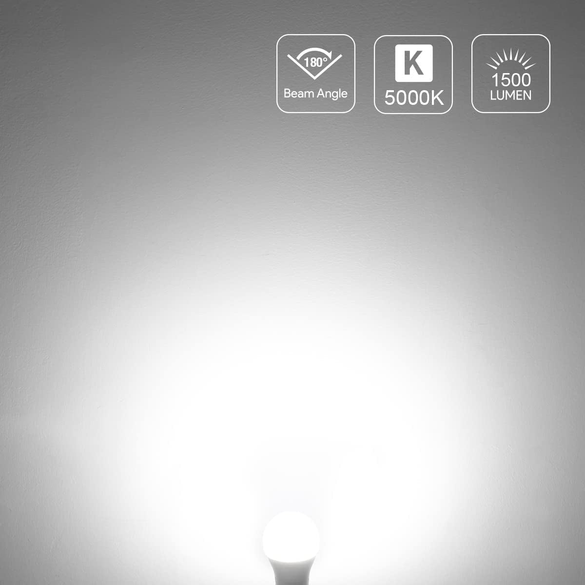 100W Equivant D Light Bulbs, 14W 1500 Lumens Daylight White 5000K Non-Dimmab, A19 E26 Standard Base, 10000 Hour Lifetime, Pack of 6