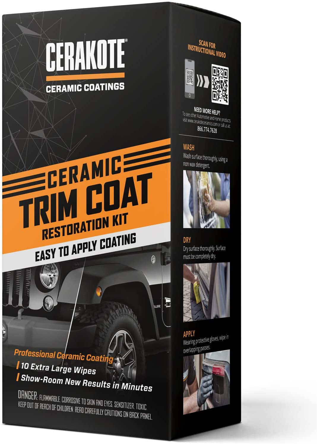 ® Ceramic Trim Coat Kit - Quick Plastic Trim Restorer - Guaranteed Restoration to Last over 200 Washes – a Ceramic Coating, Not a Dressing