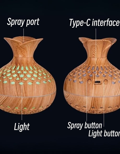 Load image into Gallery viewer, Wood Grain Mini Vase Air Humidifier USB Electric Ultrasonic Water Aroma Essential Oil Diffuser Home Room Fragrance Air Purifier
