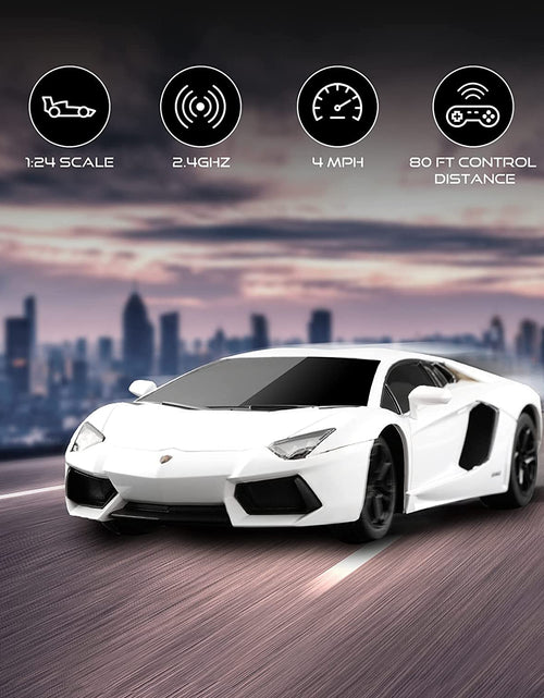 Load image into Gallery viewer, X Rastar Remote Control Car, 1:24 Scale Aventador Coupe Race Toy Car, RC Hobby Model Vehicle for Boys, Girls and Adults, White
