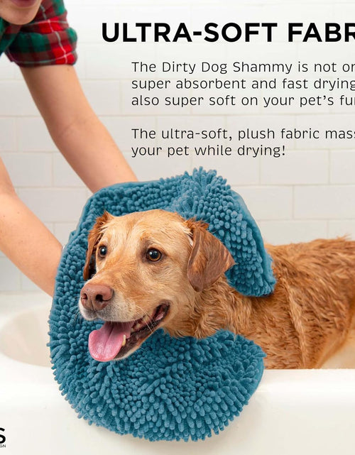 Load image into Gallery viewer, Shammy Dog Towels for Drying Dogs - Heavy Duty Soft Microfiber Bath Towel - Super Absorbent, Quick Drying, &amp; Machine Washable - Must Have Dog &amp; Cat Bathing Supplies | Grey 13X31
