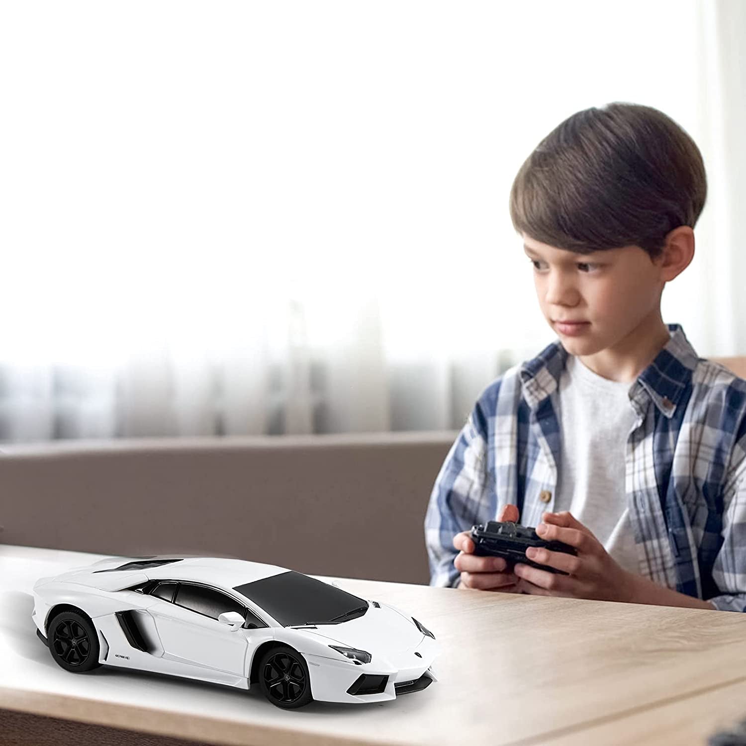 X Rastar Remote Control Car, 1:24 Scale Aventador Coupe Race Toy Car, RC Hobby Model Vehicle for Boys, Girls and Adults, White