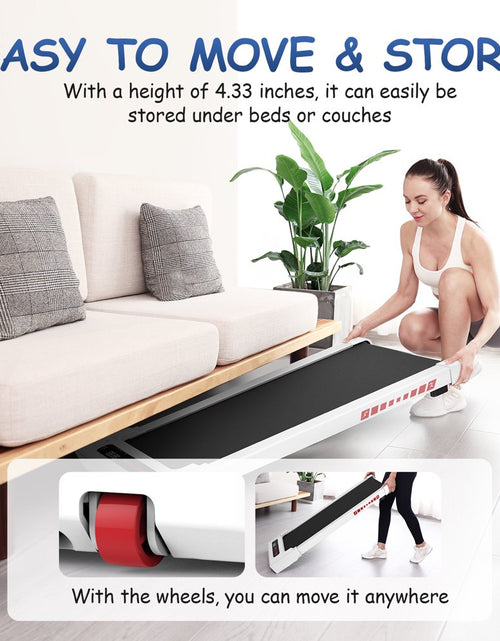 Load image into Gallery viewer, Walking Pad Treadmill under Desk, Black 2.25HP Portable Mini Treadmill W/ Remote Control
