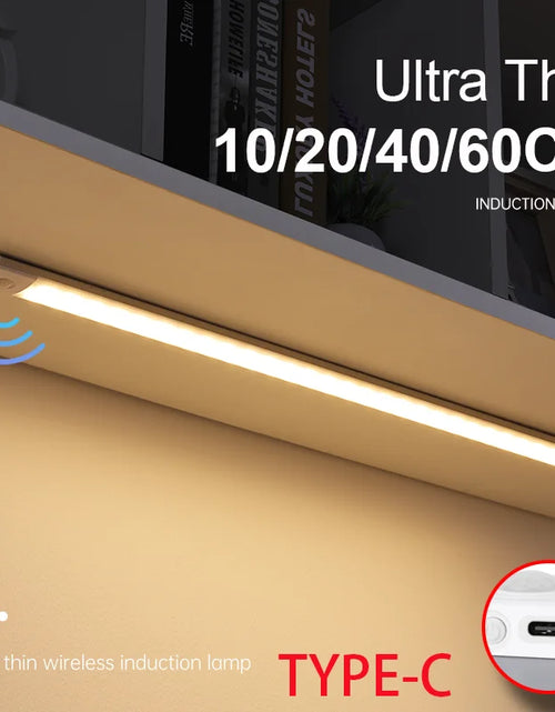Load image into Gallery viewer, Bedroom Night Light Motion Sensor Lights Wireless USB under Cabinet Light for Kitchen Cabinet Bedroom Wardrobe Indoor Lighting
