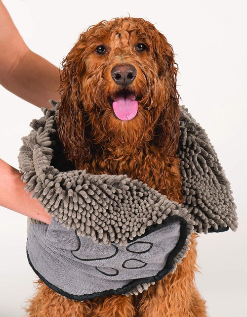 Load image into Gallery viewer, Shammy Dog Towels for Drying Dogs - Heavy Duty Soft Microfiber Bath Towel - Super Absorbent, Quick Drying, &amp; Machine Washable - Must Have Dog &amp; Cat Bathing Supplies | Grey 13X31
